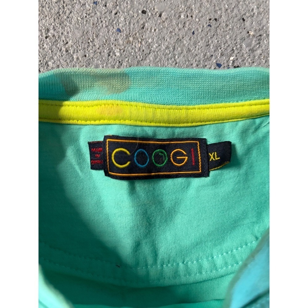 Coogi Mens XL Teal Short Sleeve T-Shirt Embroidered Headdress Graphic Streetwear - Picture 3 of 5